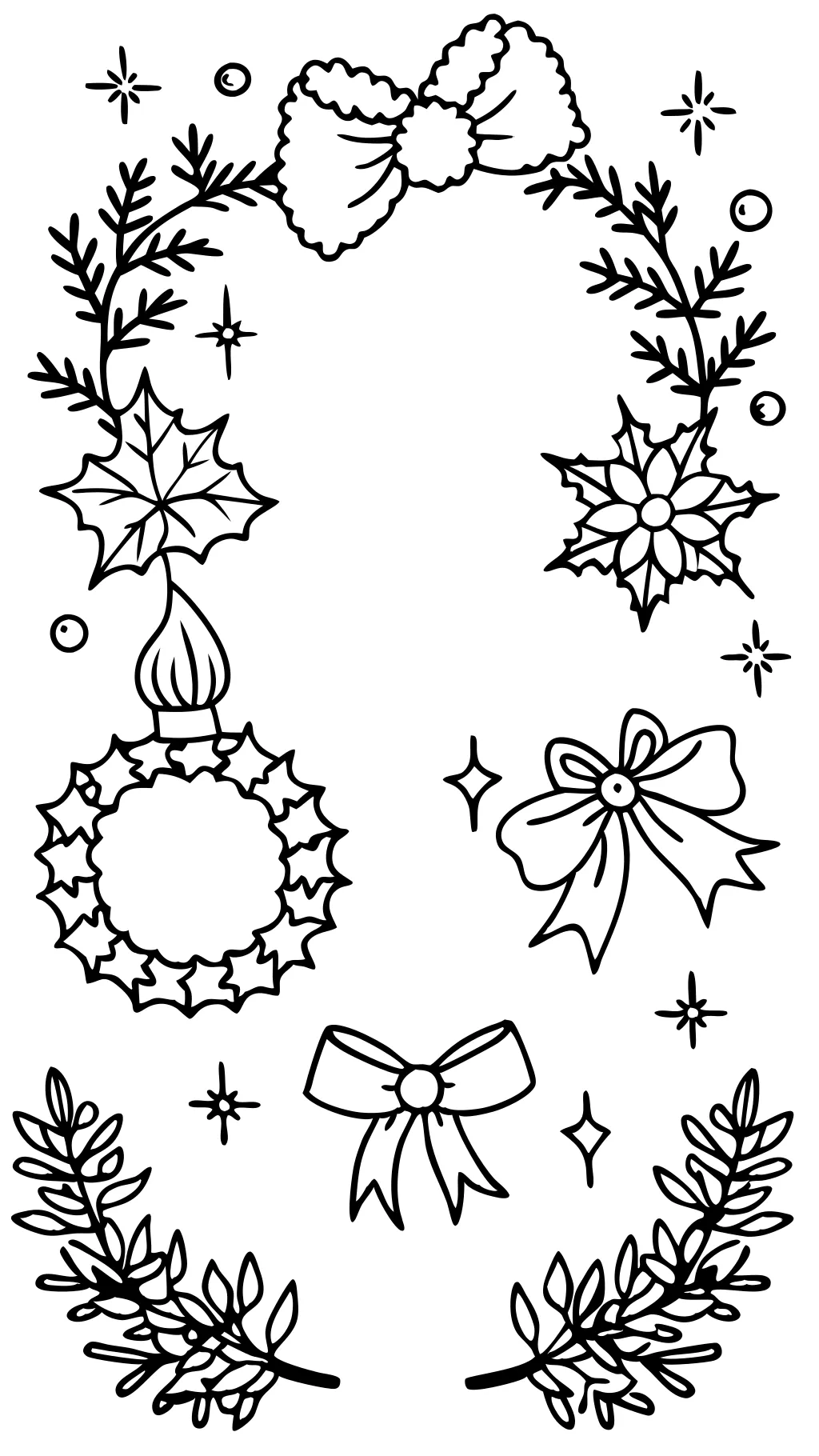 christmas wreaths coloring pages